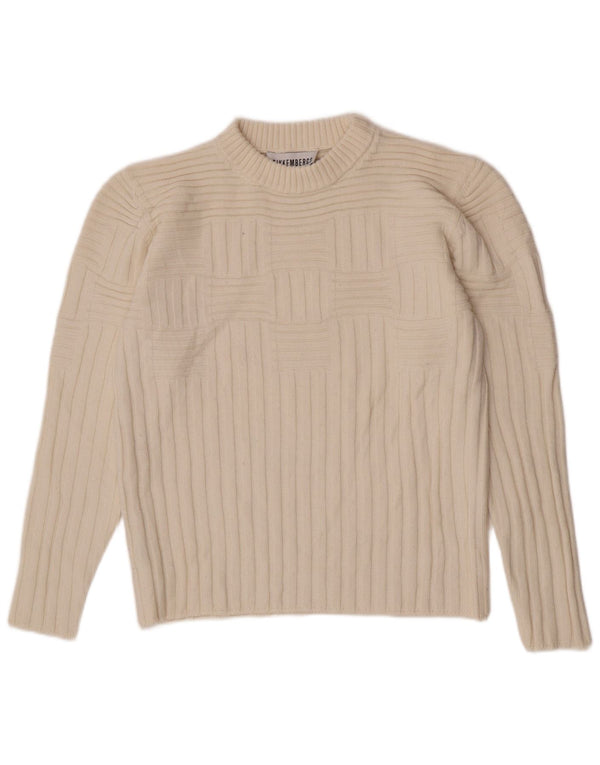 Maglione maglione girocollo da donna Bikkembergs UK 12 medio bianco sporco