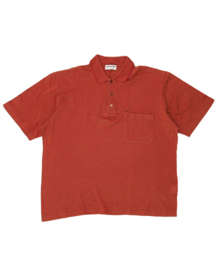 Polo da uomo Pierre Cardin IT 52 Large in cotone arancione