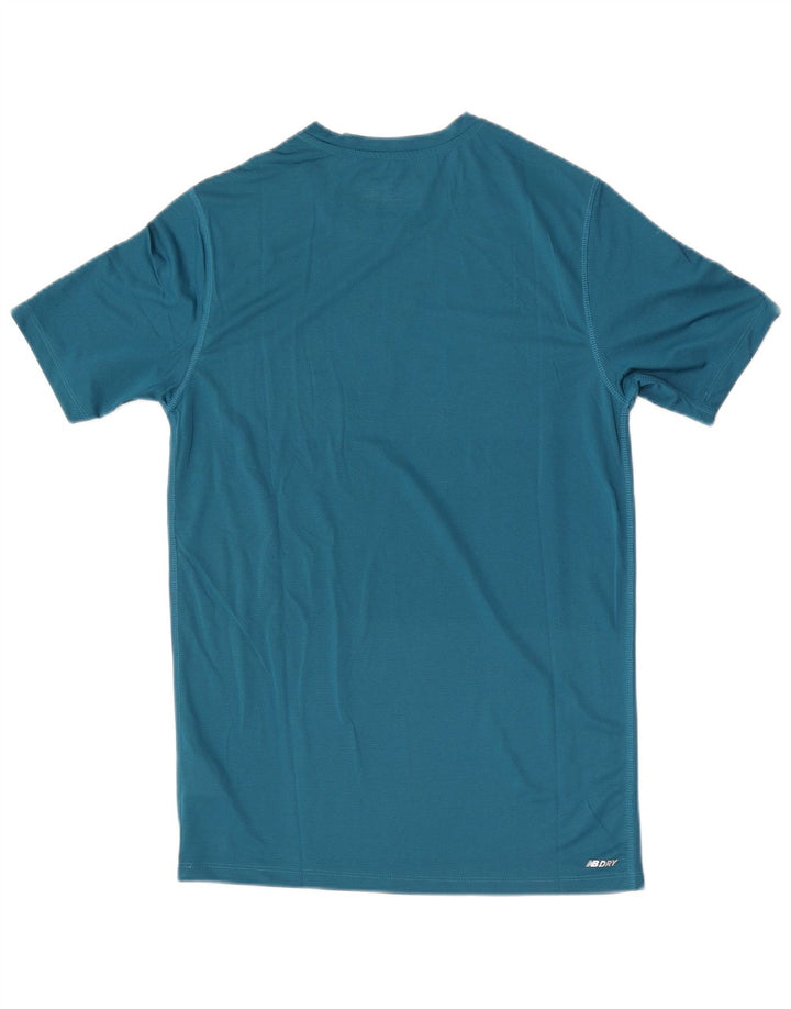 T-shirt grafica da uomo New Balance Top piccola in poliestere blu