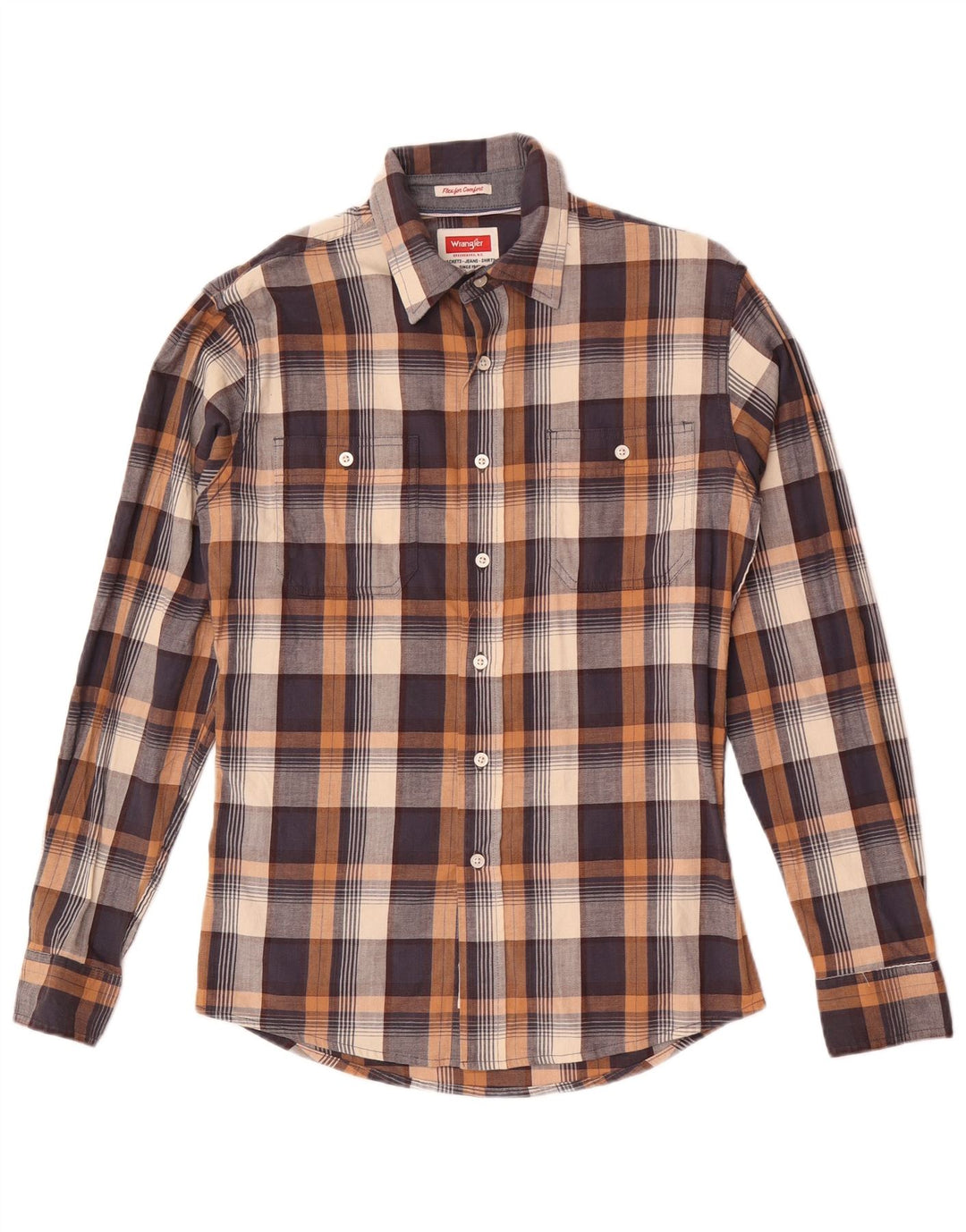 Camicia da uomo in flanella Wrangler piccola in cotone a quadri multicolore
