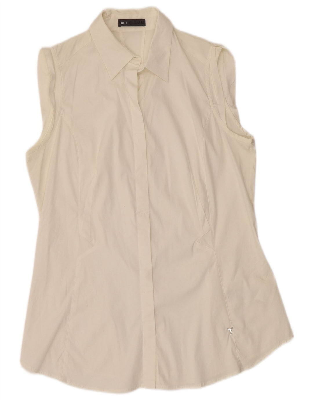 Camicia senza maniche da donna TRUSSARDI UK 18 XL Cotone bianco