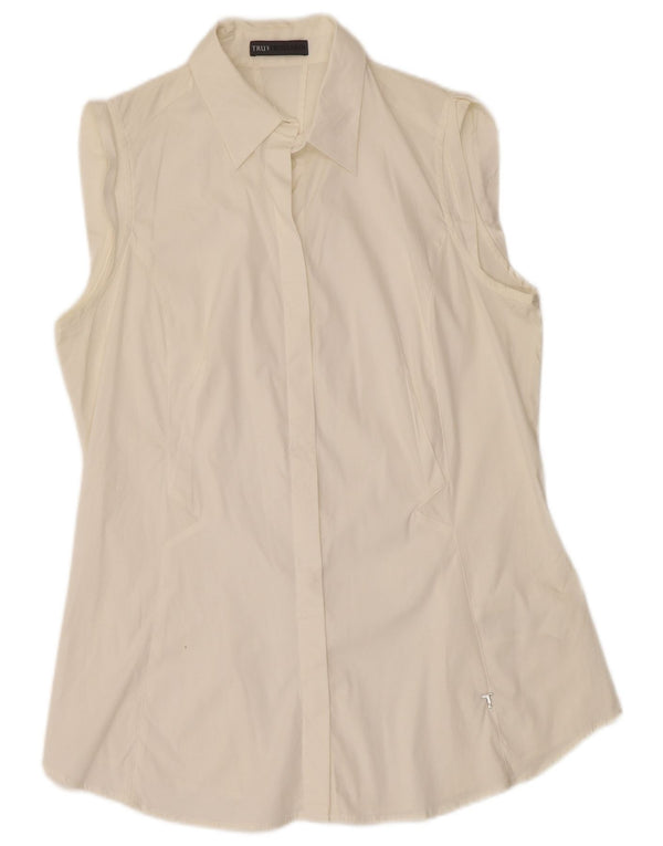 Camicia senza maniche da donna TRUSSARDI UK 18 XL Cotone bianco