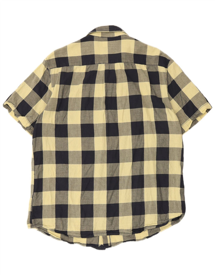 Camicia Wrangler da uomo a maniche corte, vestibilità regolare, grande, in cotone a quadretti gialli