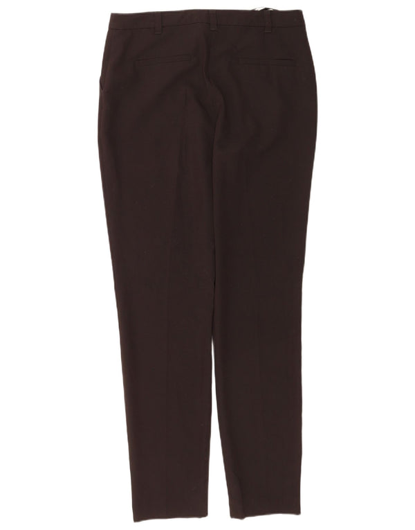 Pantaloni da abito slim fit da donna Topshop UK 10 piccoli W28 L30 poliestere marrone