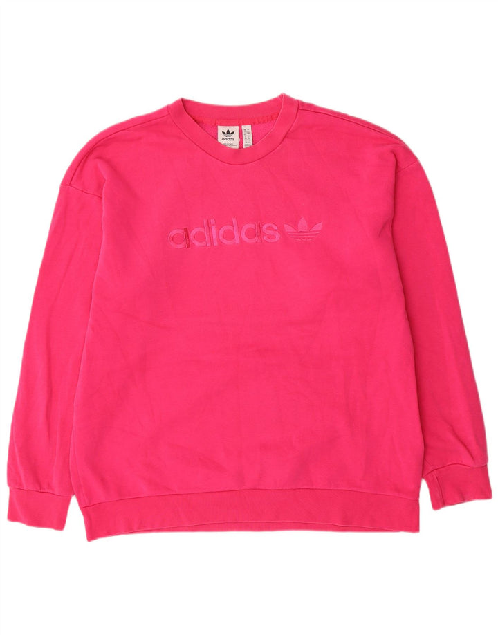 Felpa oversize grafica da donna Adidas UK 12 rosa medio