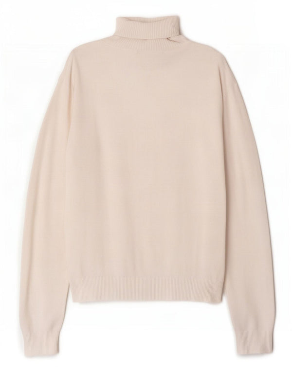 Maglione maglione a collo alto da donna Zara UK 14 grande rayon bianco