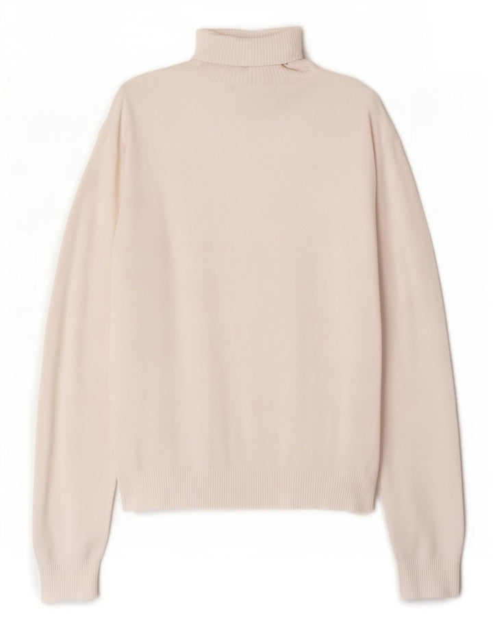Maglione maglione a collo alto da donna Zara UK 14 grande rayon bianco