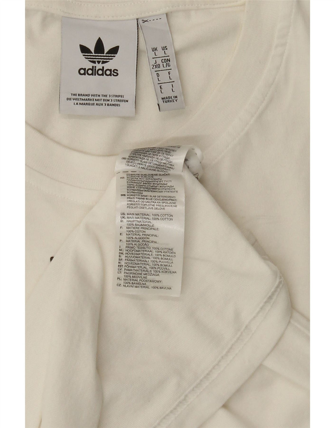 ADIDAS Mens Graphic T-Shirt Top Large White Cotton Vintage Adidas and Second-Hand Adidas from Messina Hembry 