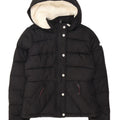 Giacca imbottita con cappuccio Hollister da donna UK 10 piccola nera