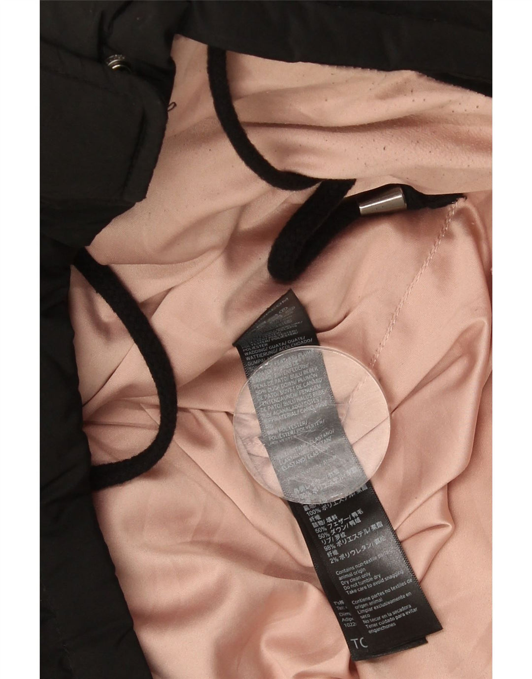 Giacca imbottita oversize con cappuccio da donna Topshop UK 8 piccola poliestere nero
