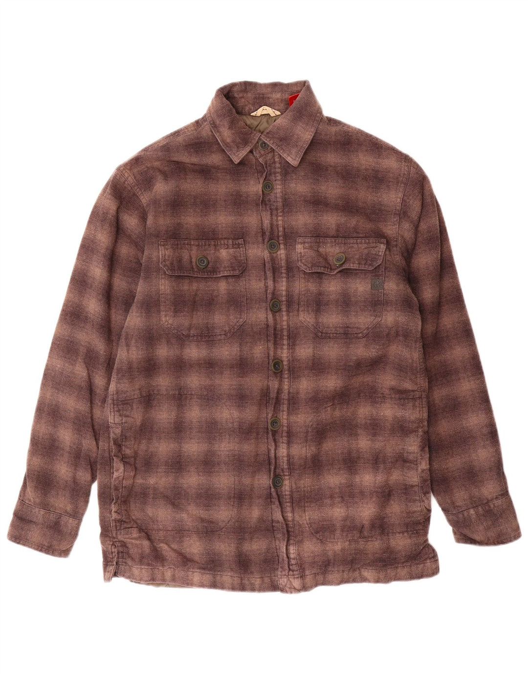 Camicia da uomo in flanella da boscaiolo IZOD piccola in cotone a quadri marrone