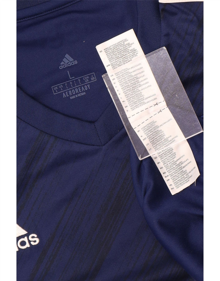 T-shirt Adidas Aeroready da uomo, grande, in poliestere blu navy