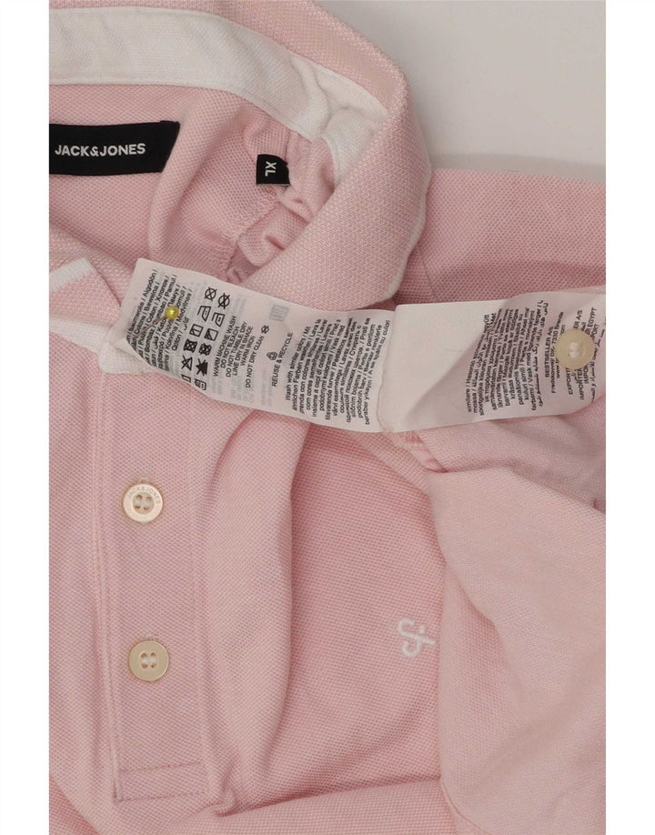 Polo da uomo Jack & Jones XL in cotone rosa