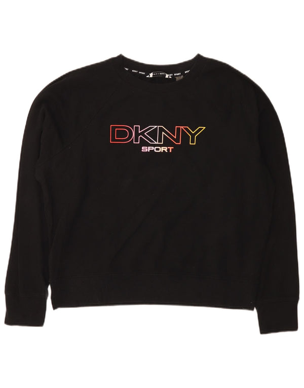 Felpa oversize con grafica da donna Dkny UK 6 XS cotone nero