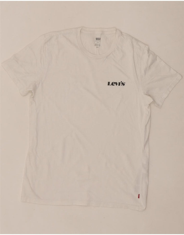 LEVI'S Mens Slim T-Shirt Top Medium White Cotton Vintage Levi's and Second-Hand Levi's from Messina Hembry 