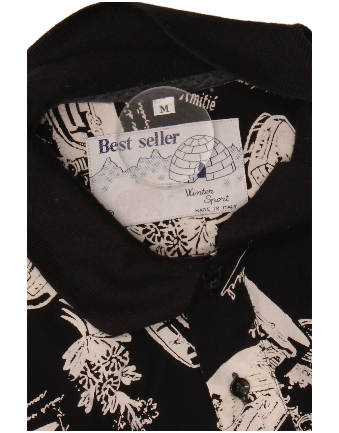 Camicia pullover grafica da uomo VINTAGE nera media