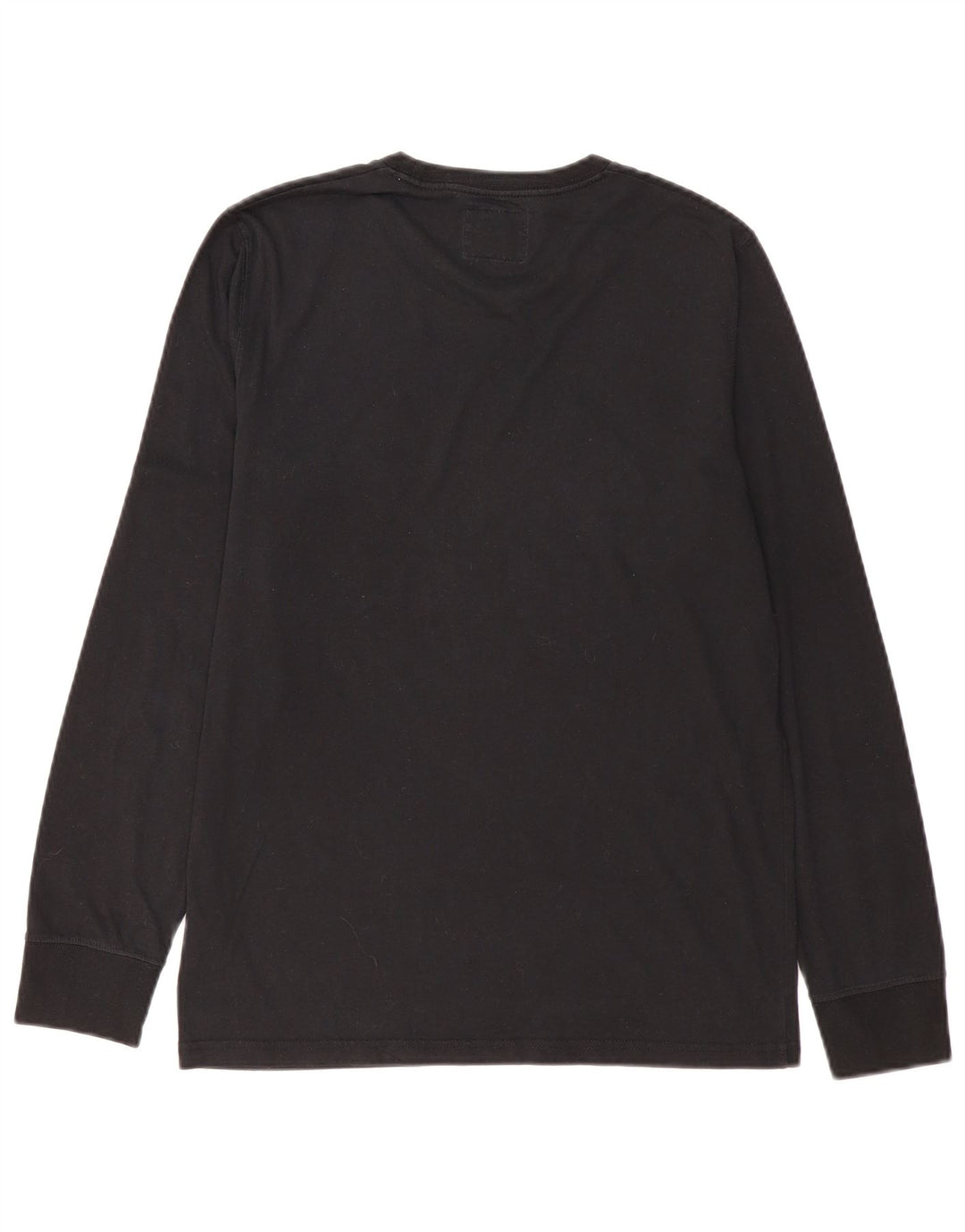 Abercrombie & Fitch Top grafico da uomo a maniche lunghe piccolo in cotone nero