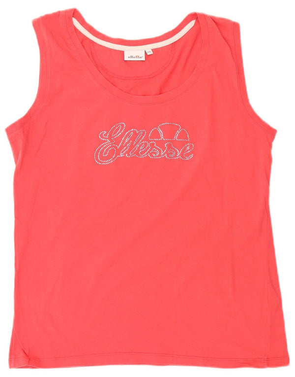 Canotta grafica da donna Ellesse UK 20 2XL Cotone rosa