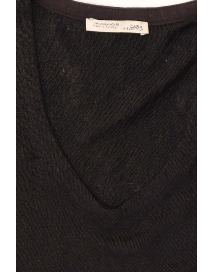 Top a pipistrello da donna Zara manica lunga UK 14 medio nero