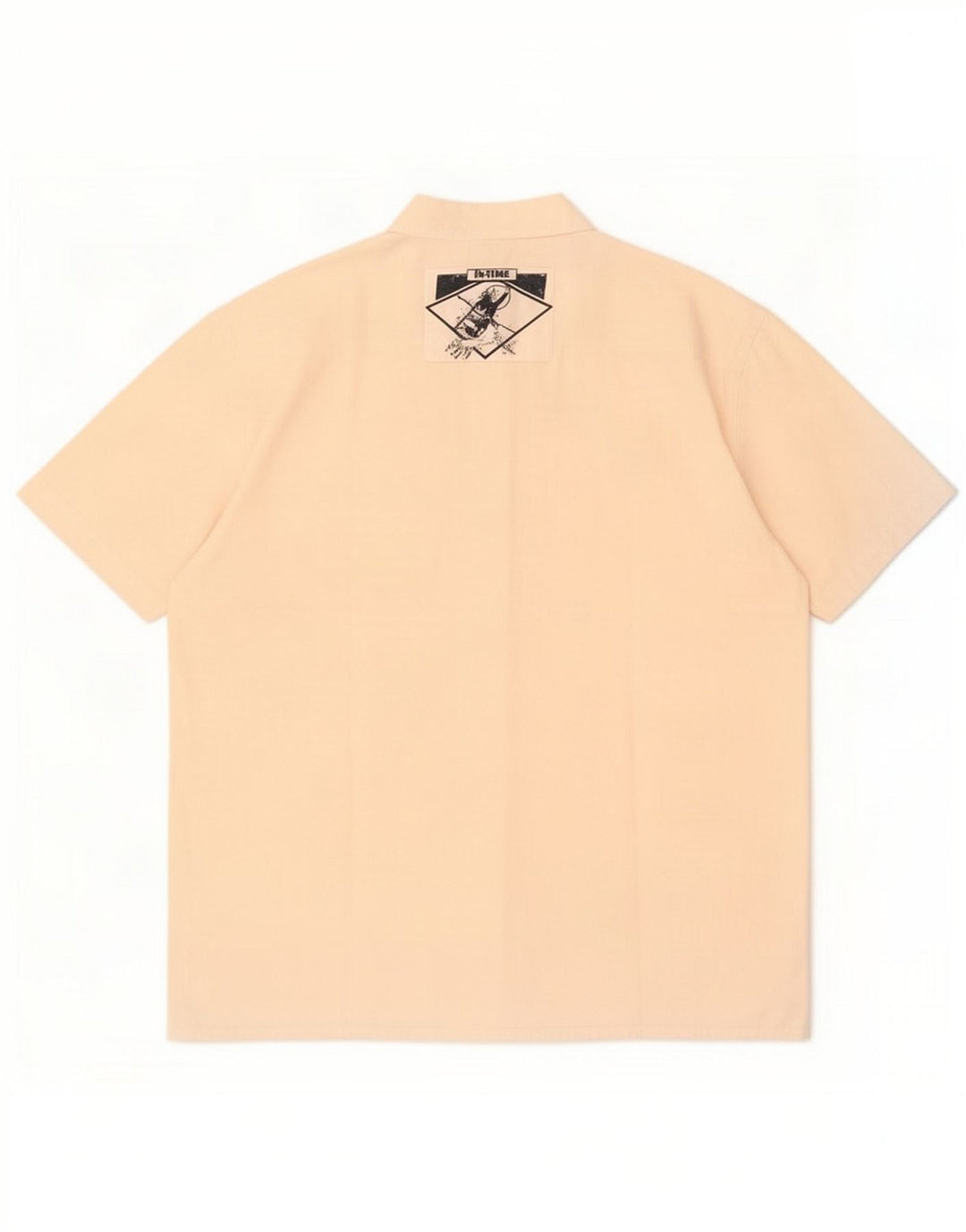 Camicia pullover a maniche corte da donna vintage UK 20 2XL Beige