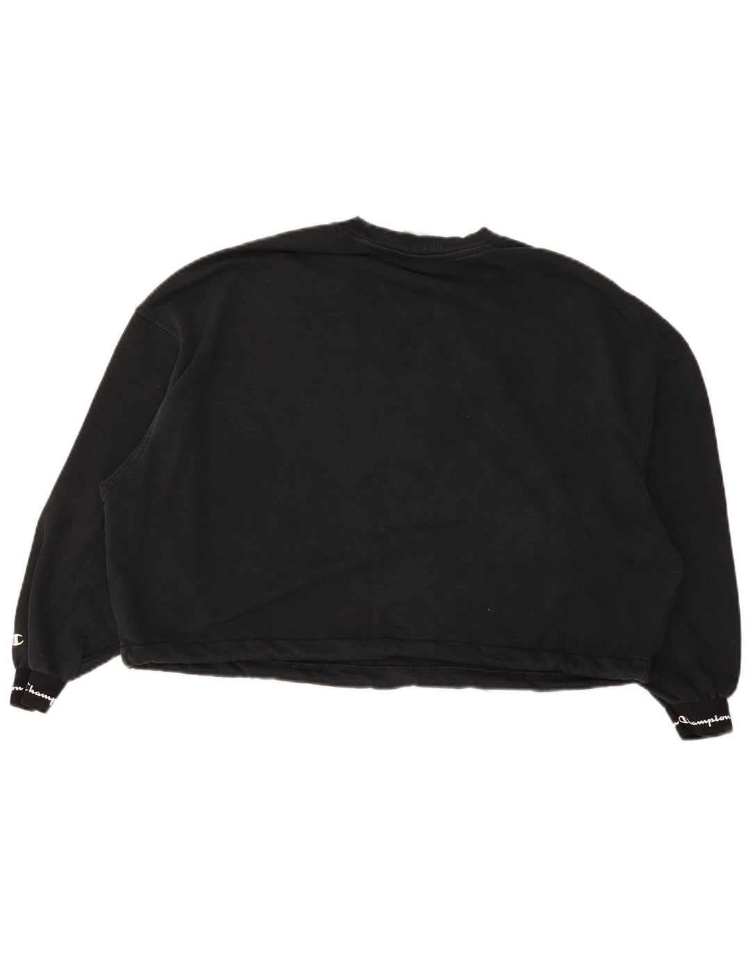 Felpa oversize con grafica da donna Champion, maglione UK 10, piccola, nera