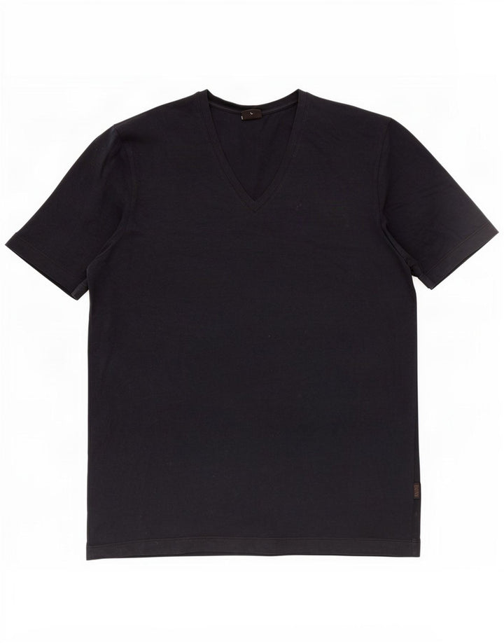 T-shirt da uomo Hugo Boss Top Large in cotone blu navy