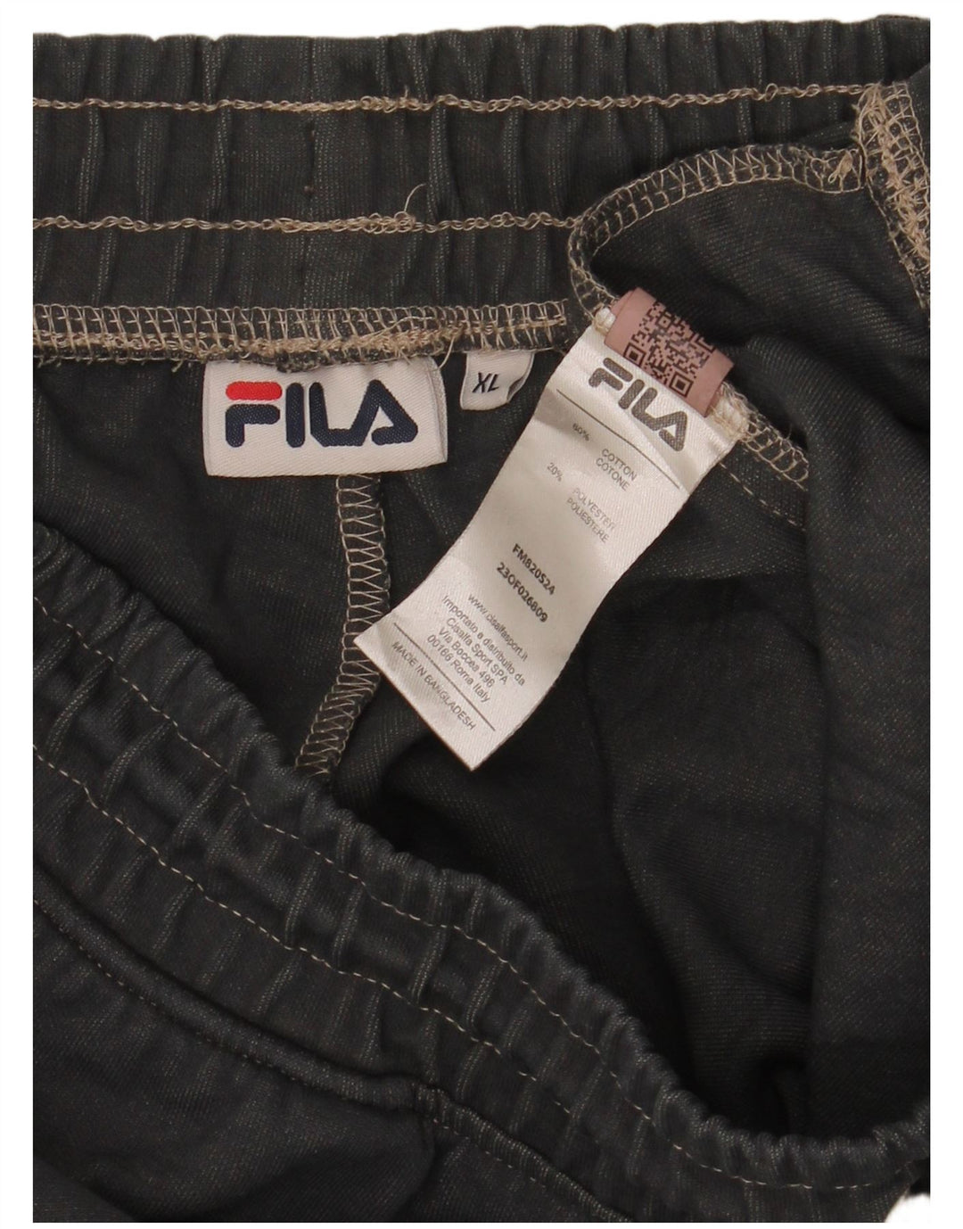Pantaloni da tuta da uomo Fila XL in cotone a righe grigie