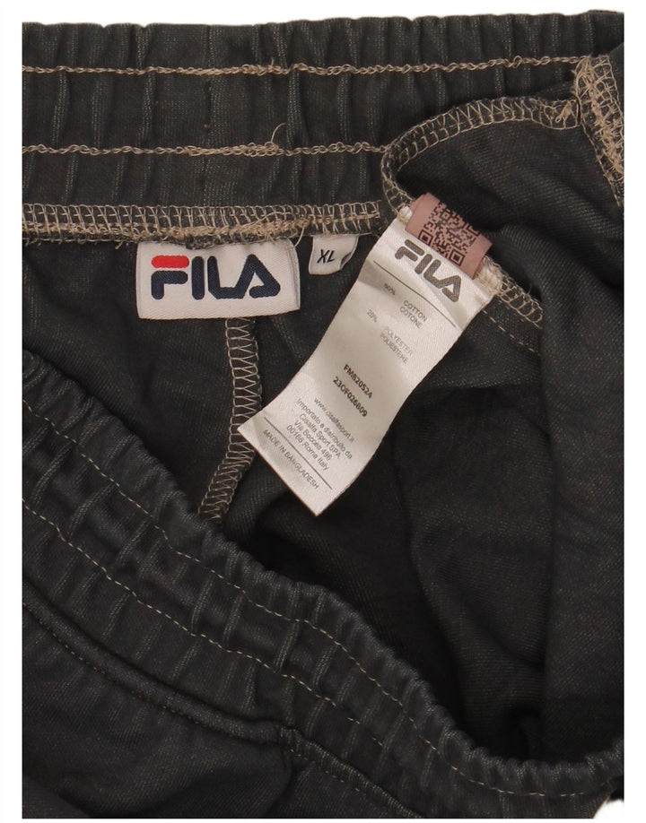 Pantaloni da tuta da uomo Fila XL in cotone a righe grigie