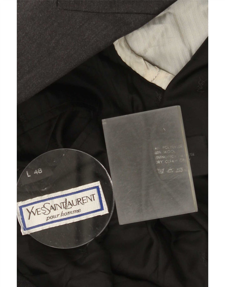 Giacca blazer doppiopetto da uomo Yves Saint Laurent taglia 48 grande grigia