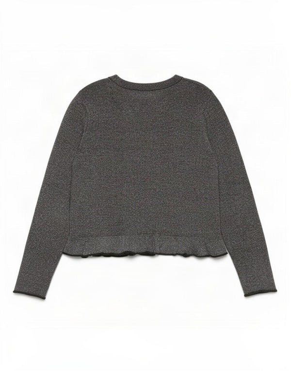 Top Zara da donna a maniche lunghe UK 16 grande grigio