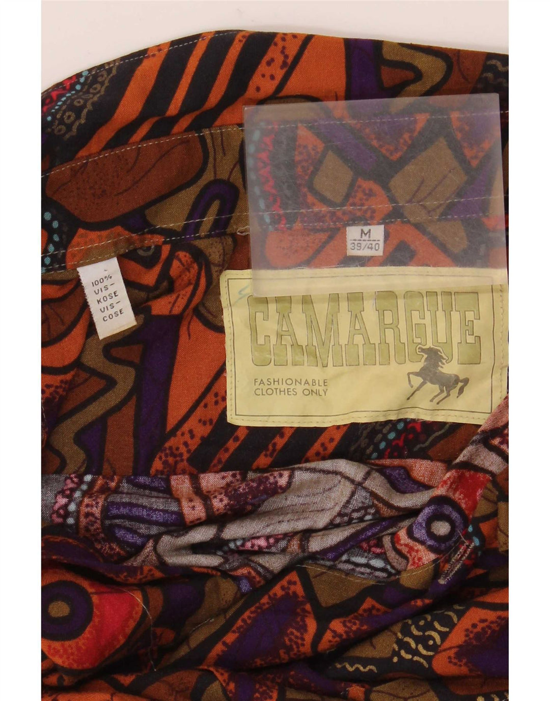 Camicia da uomo Camargue con motivo astratto taglia 39/40 media multicolore