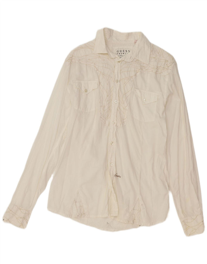Camicia Guess Uomo Cotone Bianco Medio