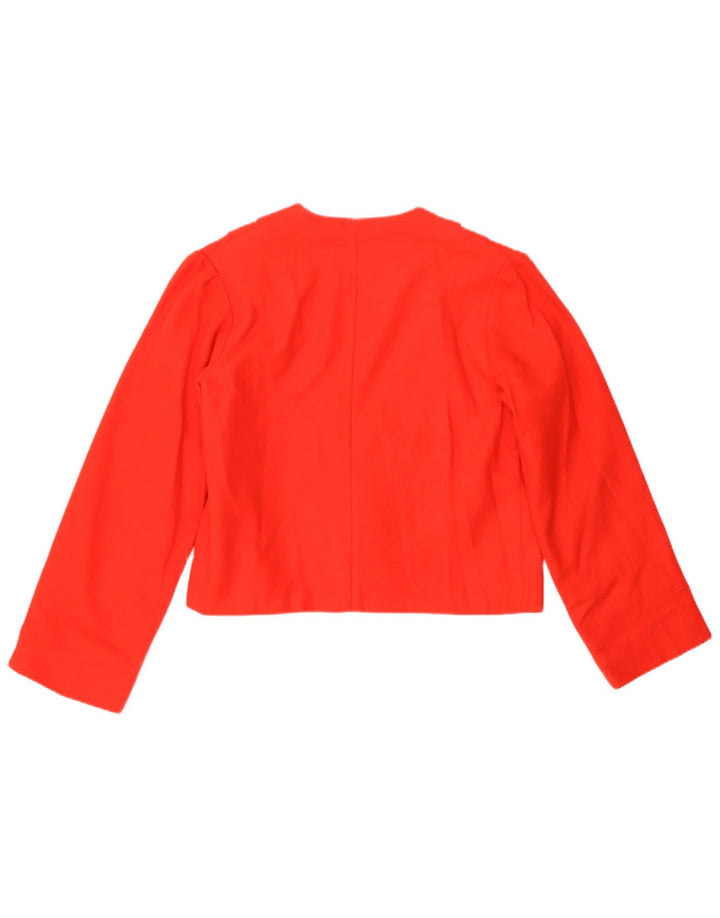Giacca blazer corta da donna vintage a 1 bottone UK 8 piccola rossa