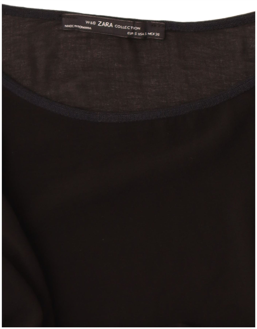 Top Zara Donna Manica 3/4 UK 10 Small Nero