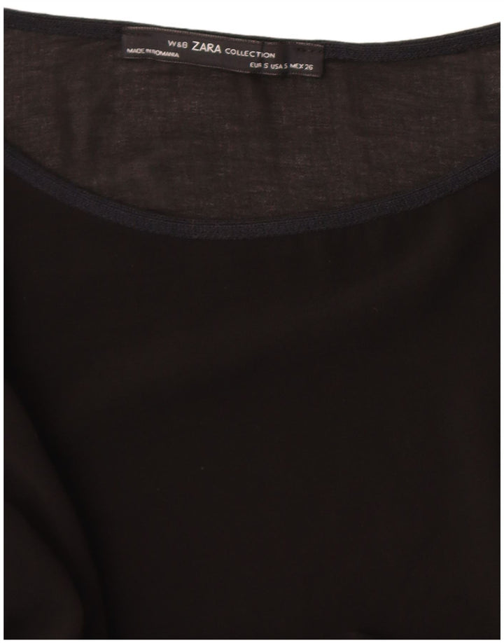 Top Zara Donna Manica 3/4 UK 10 Small Nero