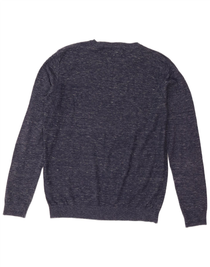 Jack & Jones Maglione girocollo da uomo in cotone medio blu navy screziato