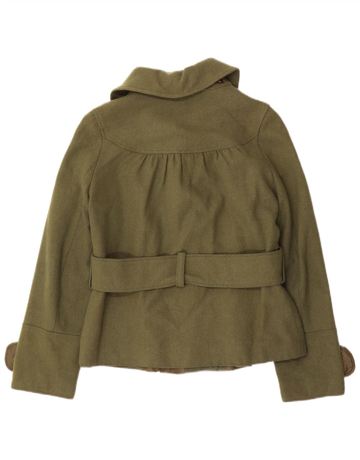 Cappotto da marinaio da donna Topshop UK 8 piccolo in lana verde