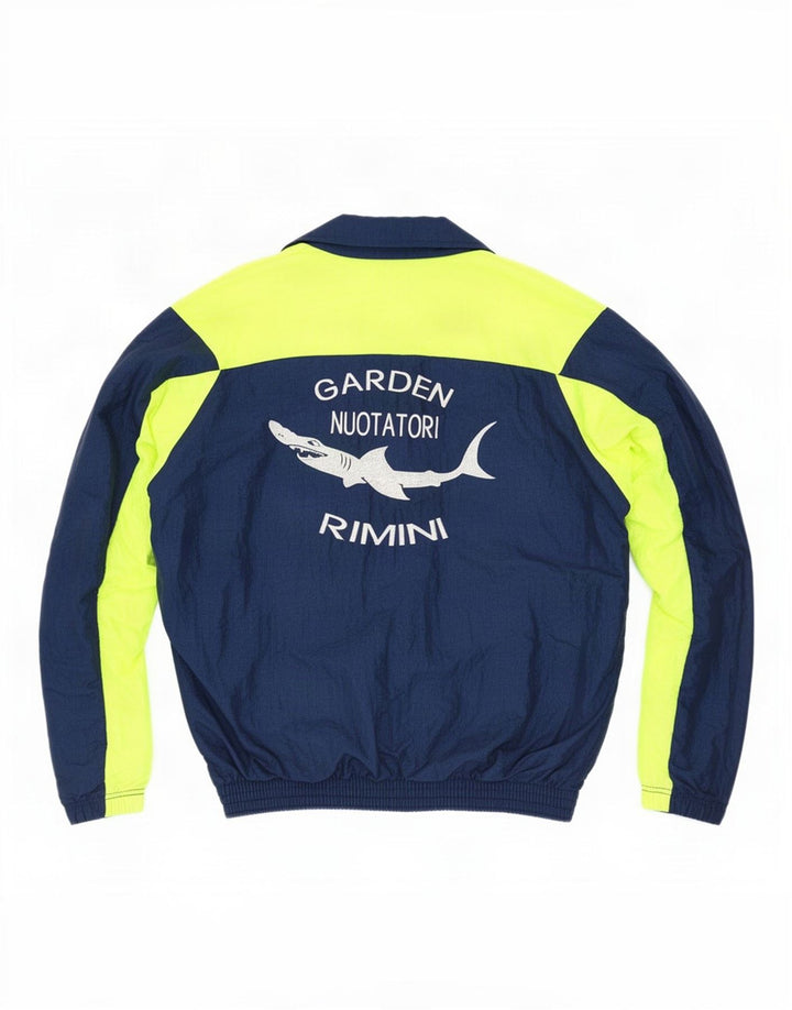 Giacca da ginnastica grafica da uomo vintage grande color block verde