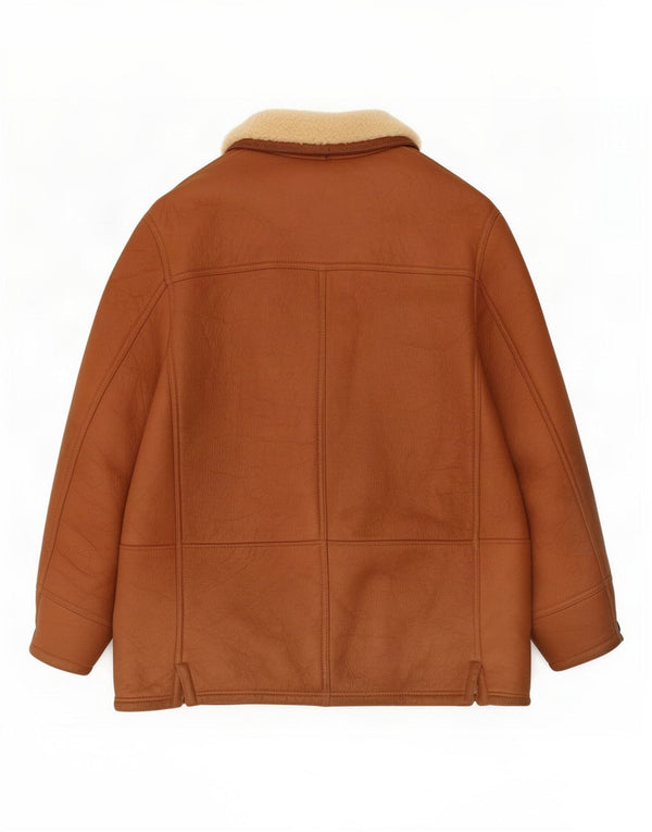 Giubbotto in shearling vintage da uomo IT 54 2XL Marrone