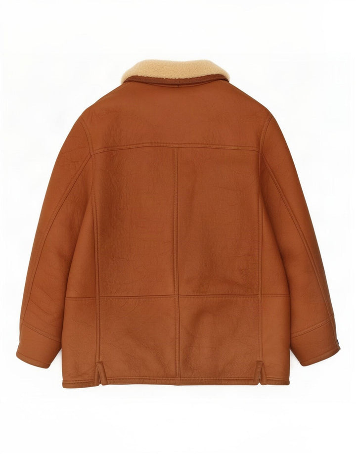 Giubbotto in shearling vintage da uomo IT 54 2XL Marrone