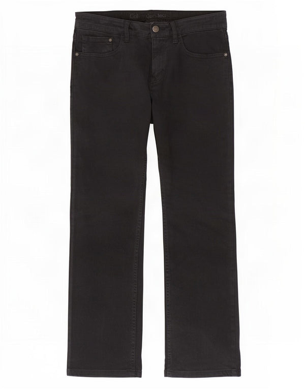 Pantaloni casual dritti da uomo Calvin Klein W31 L27 cotone blu navy