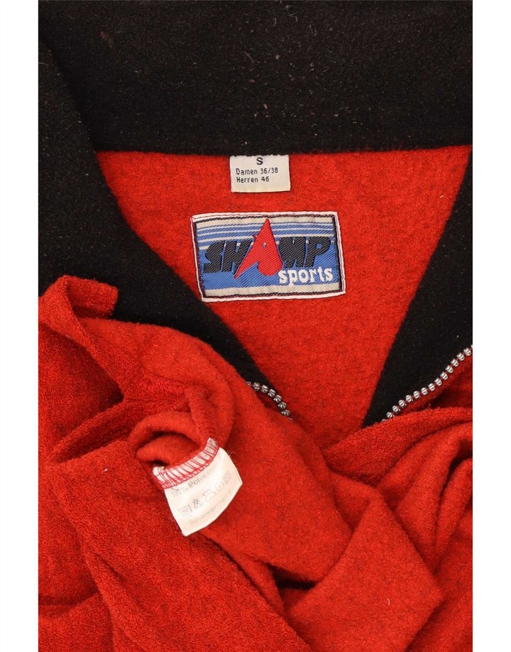 Maglione in pile da uomo Shamp, vestibilità ampia, collo con zip, piccolo poliestere rosso