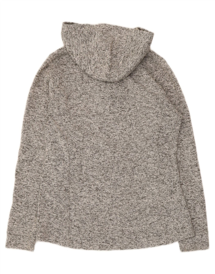 Maglione da donna Columbia con cappuccio e collo a bottoni UK 14 Grigio medio chiazzato