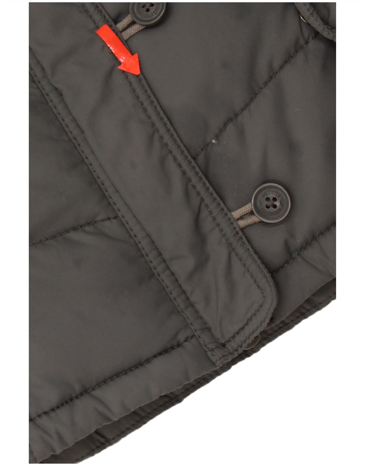Gilet imbottito da donna Hollister UK 14 Large Grigio Poliestere