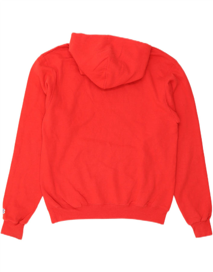 CHAMPION Mens Graphic Hoodie Jumper Medium Red Cotton Vintage Champion and Second-Hand Champion from Messina Hembry 