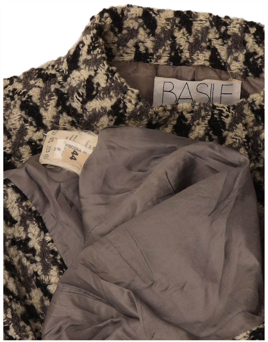Giacca blazer a 4 bottoni da donna Basile IT 44 Viscosa geometrica grigio medio