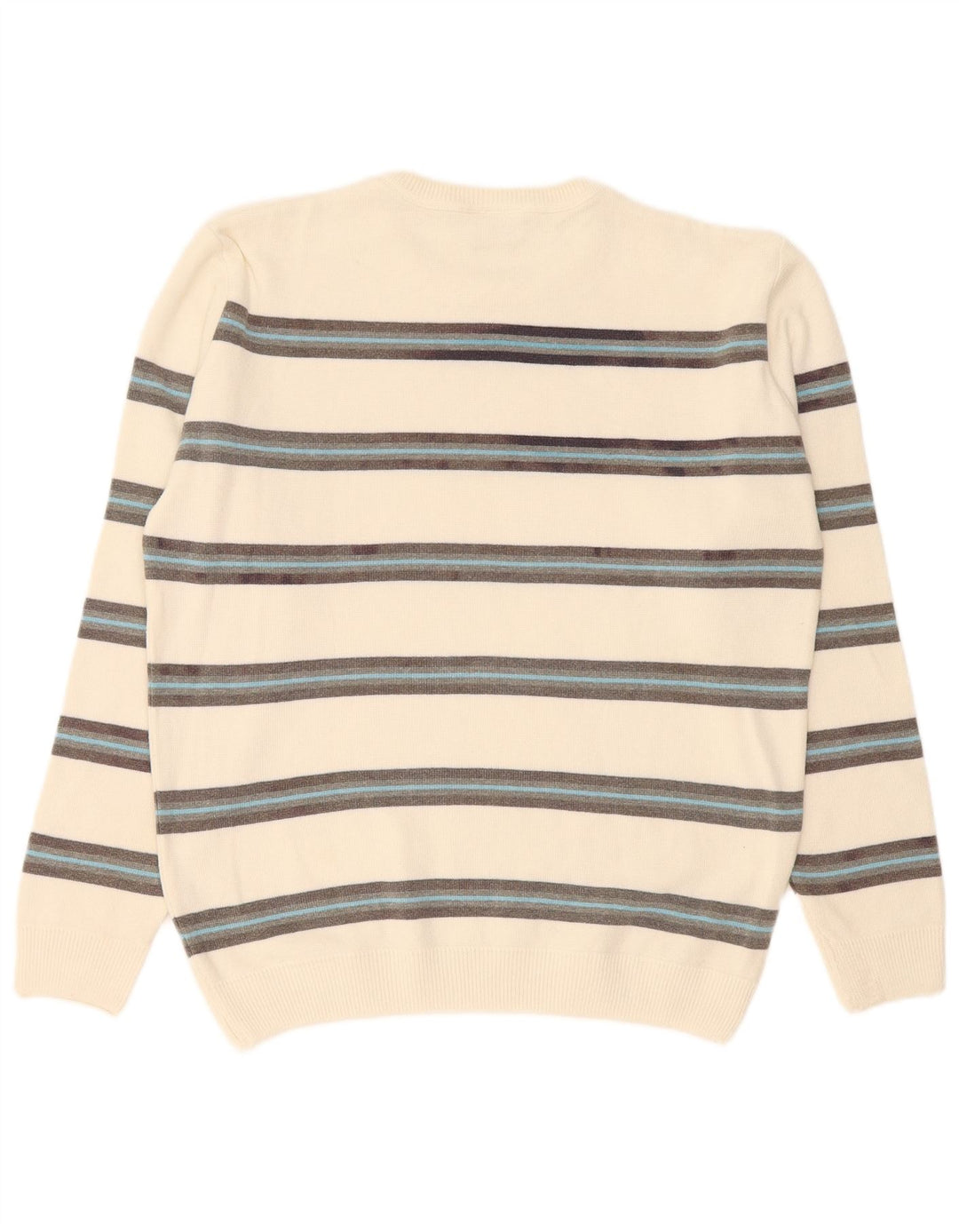 Maglione maglione girocollo da uomo Lacoste taglia 5 grande cotone a righe bianche