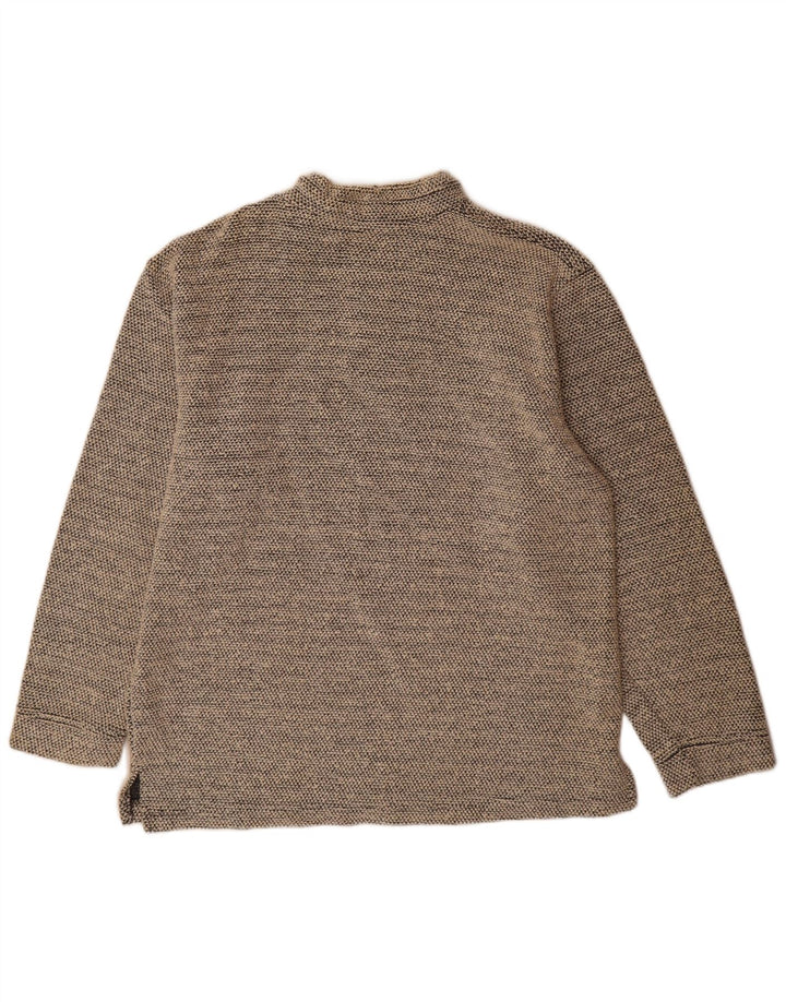 Felpa da uomo con collo con zip Weird Fish, maglione grande, cotone grigio