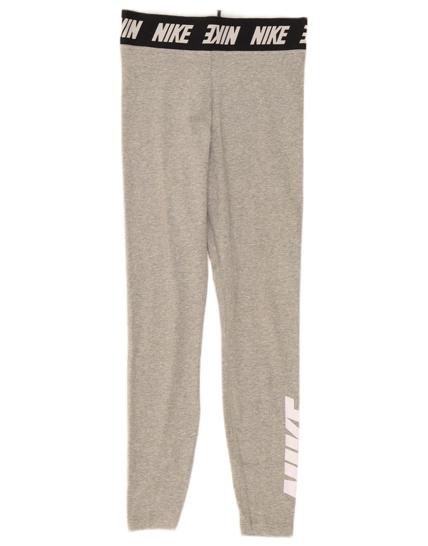 Leggings grafici da donna Nike UK 8 Small in cotone color block grigio