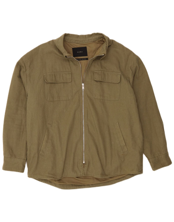 Giacca utility da uomo Zara UK 42 XL cotone kaki